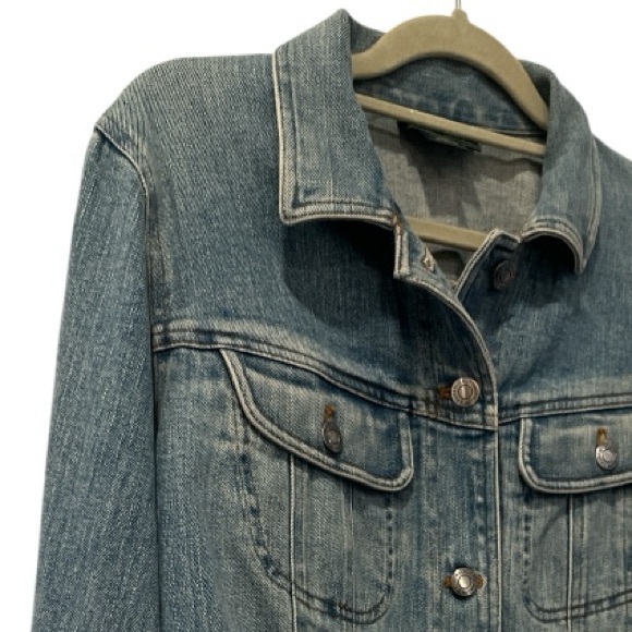 Lauren Jeans Co. Ralph Lauren Classic Denim Button Up Jacket Blue Size Small - Picture 2 of 9